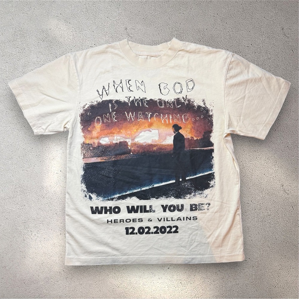 Metro Boomin Heroes & Villains‎ Graphic T-Shirt Cream Off White Mens Medium 2022
